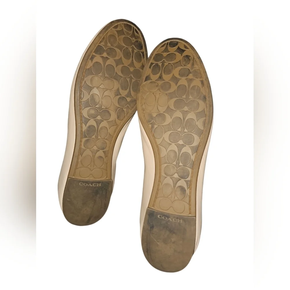 Coach Women's Bailey Leather Tan Ballet Flats Size 7.5